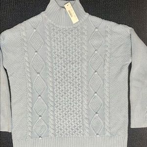 J. Crew mock neck sweater. Light baby blue. Size XS.